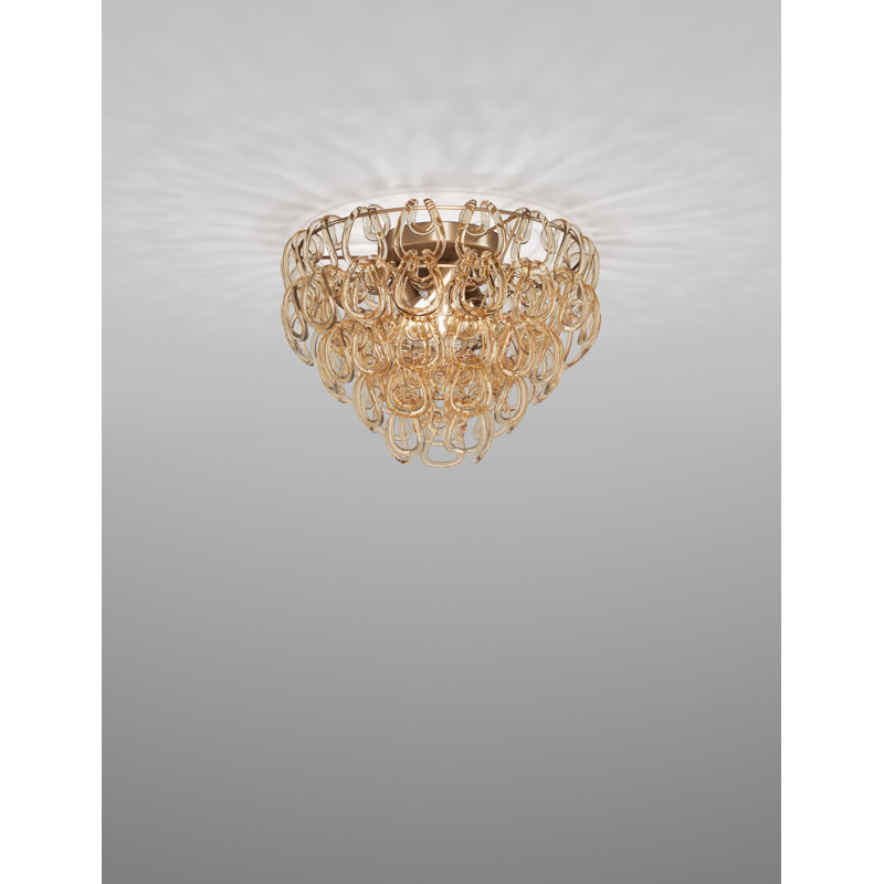 Giogali Ceiling Lamp 50 Crystal Smoky Matt Bronze 1 E26 Ul, Crystal Amber, Matte Bronze