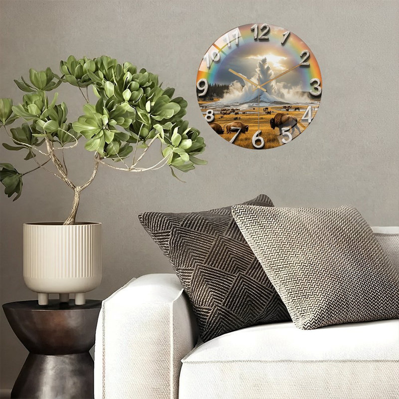 Horloge murale en forme de bison jaune de Yellowstone
