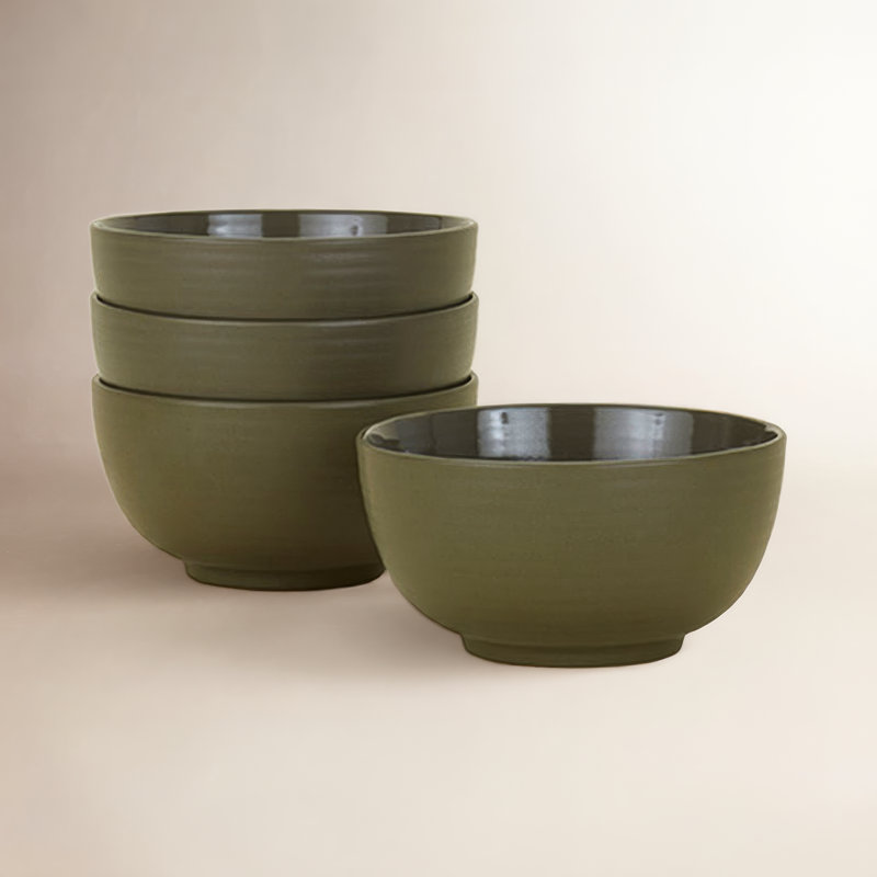 Essential Stoneware Cereal Bowl, Olive