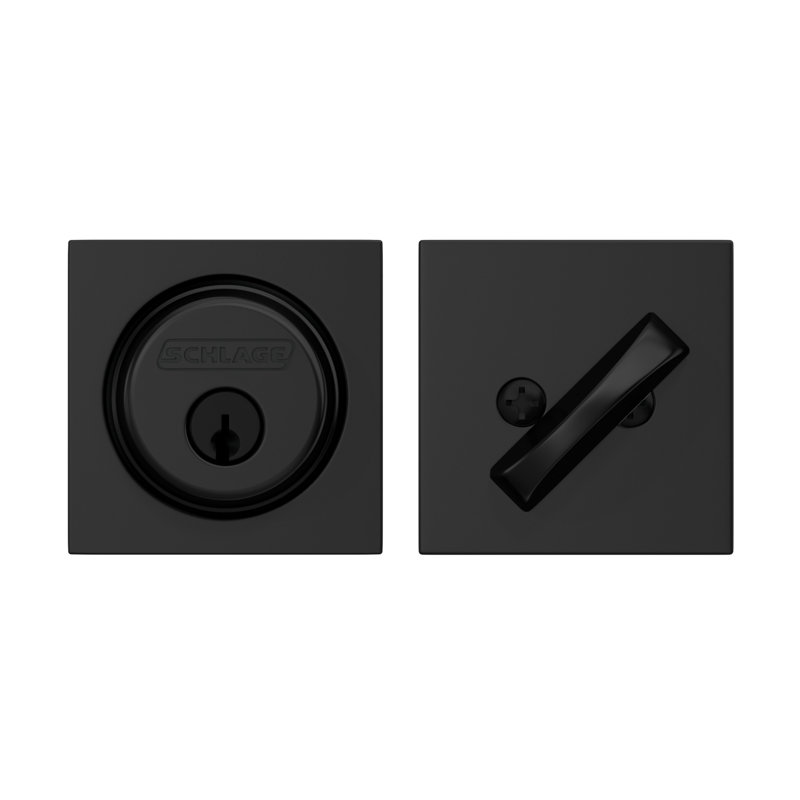 Single Cylinder Deadbolt with Collins Trim, Matte Black