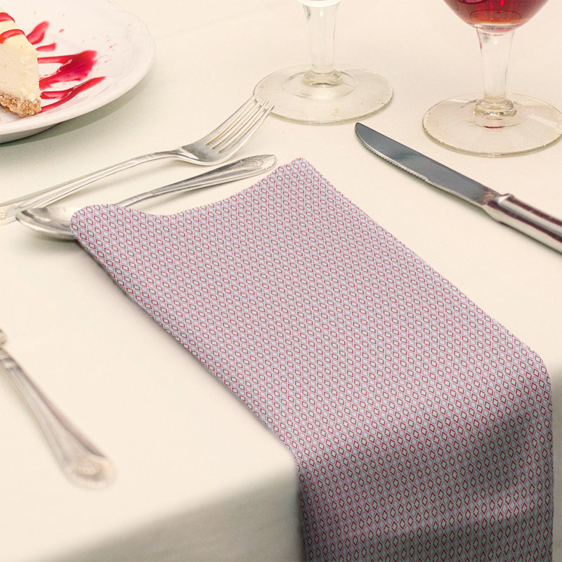Geometric Square Napkin, 10" x 10", Pink, Cotton