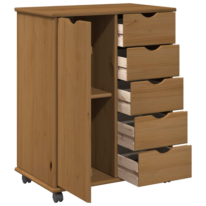 Solid Wood Standard Accent Cabinet, Honey Brown