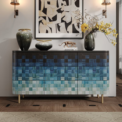 Light Luxury Sea Blue Dining Sideboard