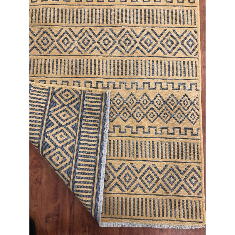 Tapis géométrique en jute tissé à la machine Constantine, Tapis de couloir 2 pi 7 po x 9 pi 10 po