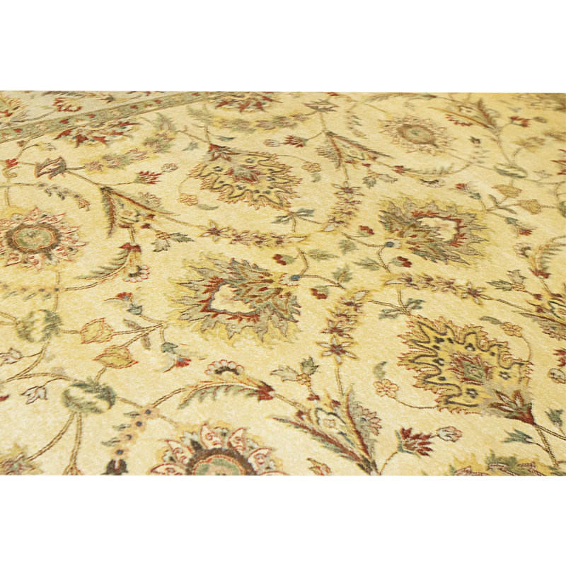 Tapis crème et beige noué à la main de haute qualité