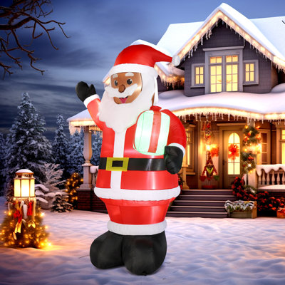 83.9" H LED Lighted Red and Black Santa Claus Inflatable