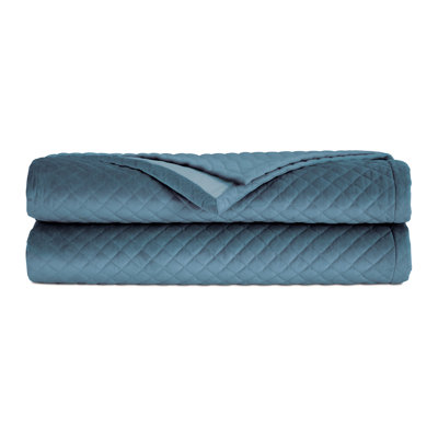 Beatrice Velvet Quilted Geometric Coverlet