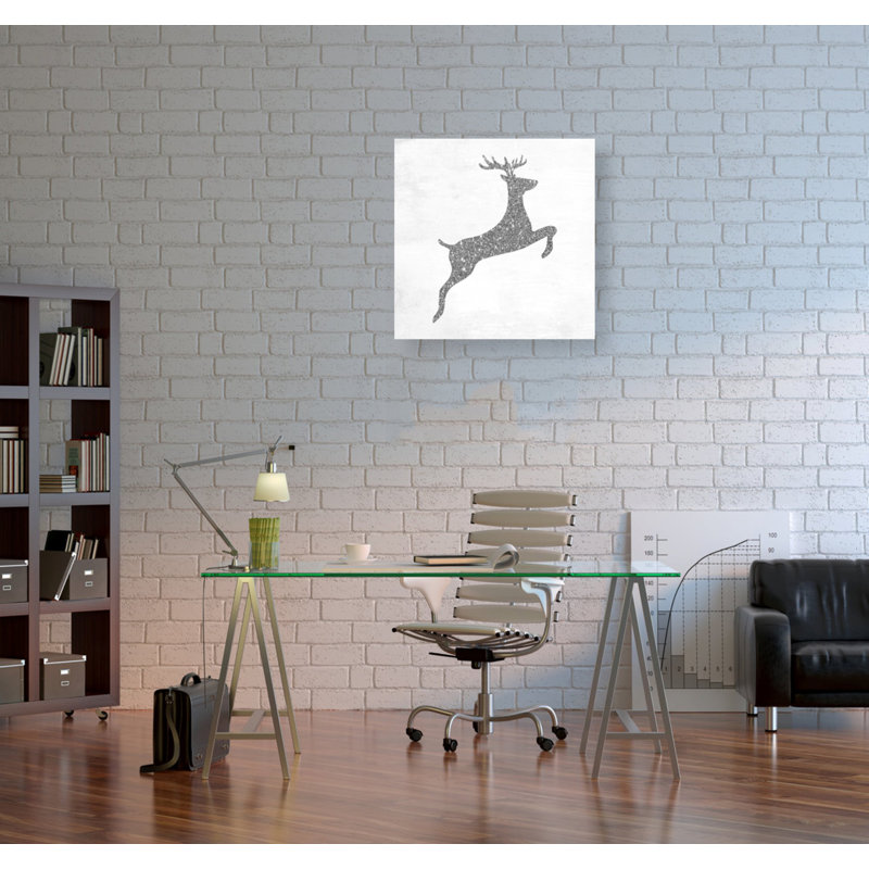 « Reindeer Silver », reproduction d'impression sur toile, H 40 po x l 40 po x P 1,5 po