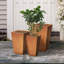 Ensemble de 3 pots à fleurs hauts Wurster, grand pot décoratif d'intérieur avec trou de drainage et bouchon en caoutchouc, ensemble de style conique moderne-1261109882