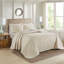 Très grand couvre-lit crème très grand / très grand - 3 pièces réversibles et 2 taies décoratives assorties incluses.