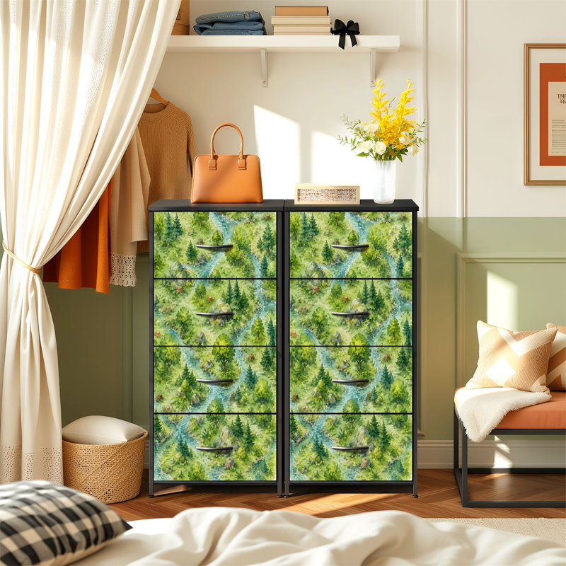 Commode à 4 tiroirs avec tiroirs verticaux