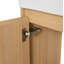 Meuble-lavabo flottant encastré en céramique avec portes de rangement, conception murale pour salle de bain compacte