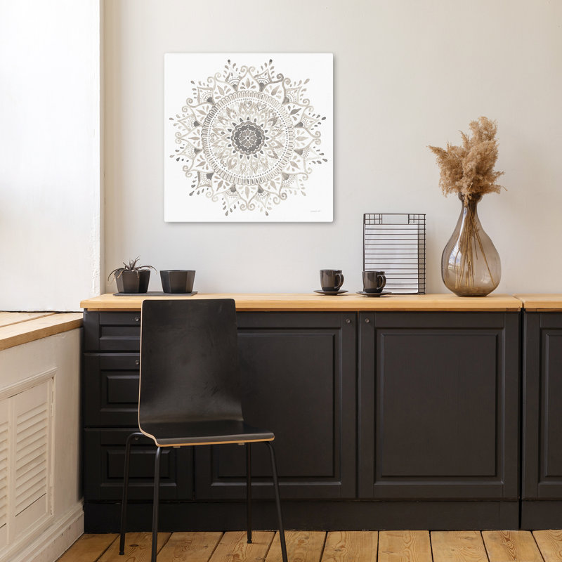 Mandala délice I, art bohémien neutre, H 18 po x l 18 po