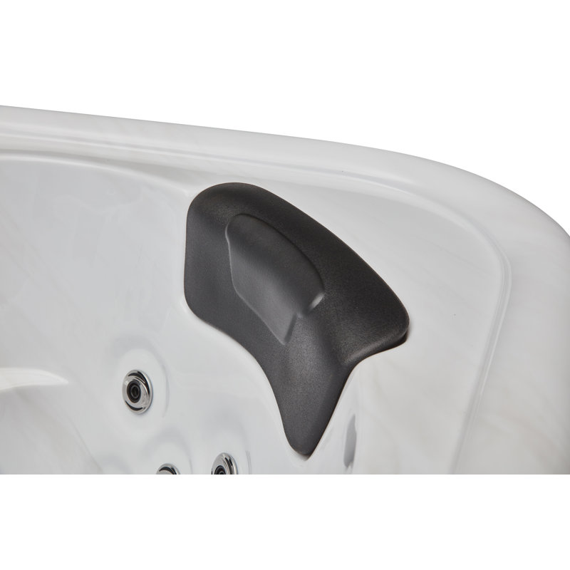 Gray Acrylic 6-Person Square Hot Tub with Ozonator