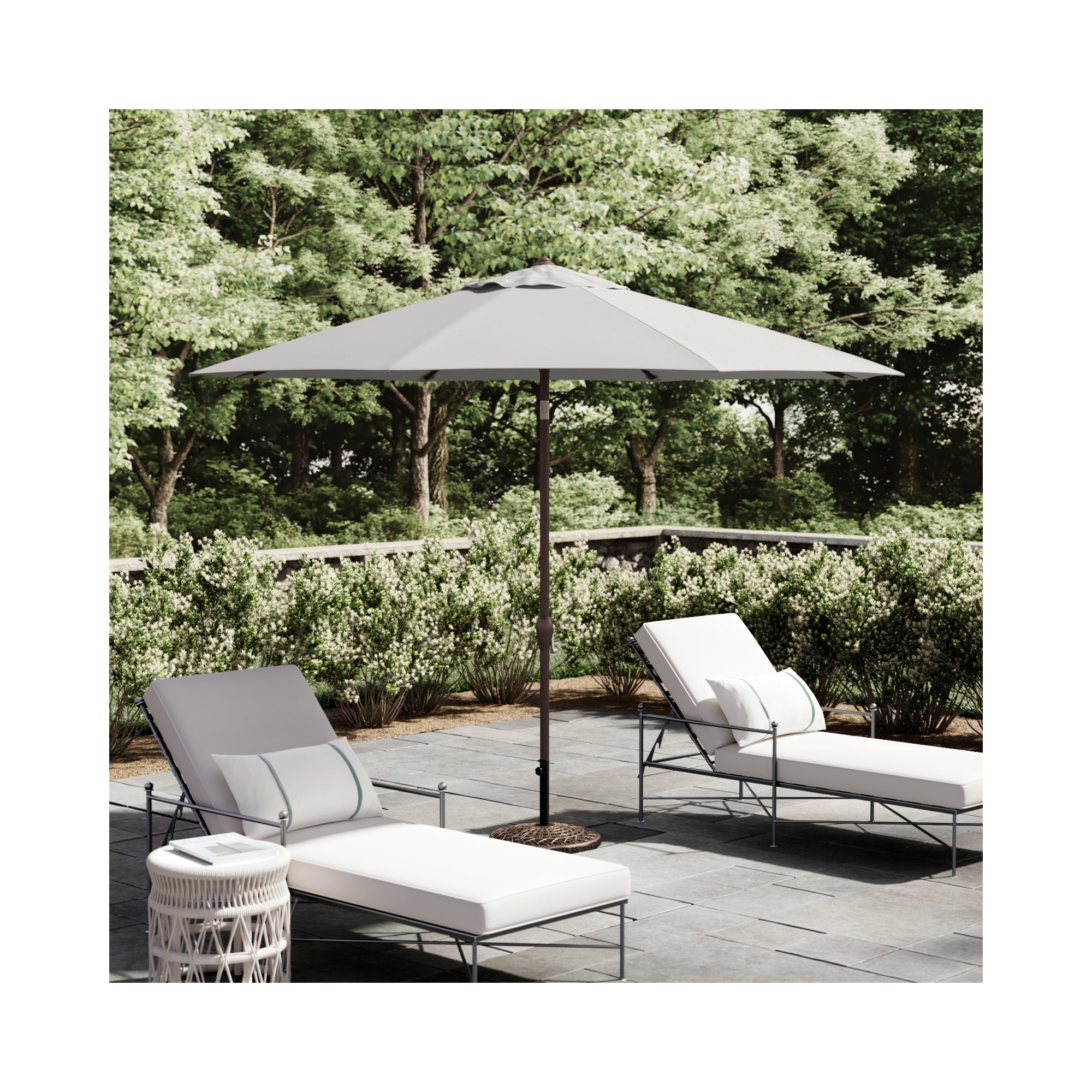 Colete 9' Market Sunbrella® Umbrella, White Sunbrella®, Bronze