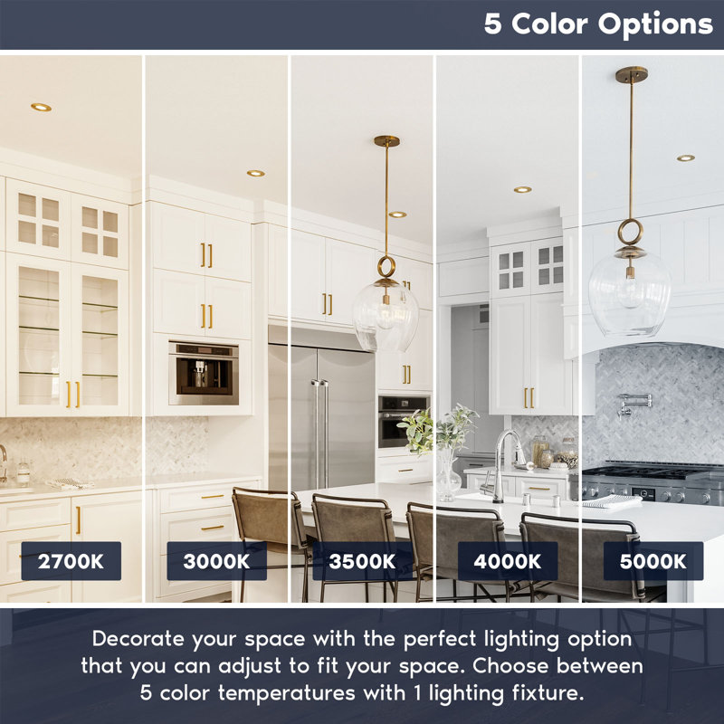 4'' Tunable Color Temperature 10 Watt Dimmable Air-Tight IC Rated LED Canless Recessed Lighting Kit