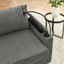 Canapé moderne avec ensemble 2 places et causeuse avec rangement, canapé à siège profond avec porte-gobelets et ports de charge pour téléphone, canapé en velours côtelé beige pour le salon, gris-932004113