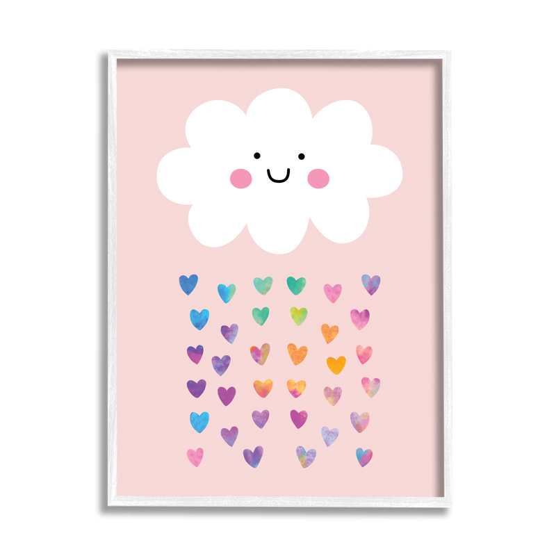 «Rains Rainbow Hearts with Happy Cloud», reproduction d'impression, H 30 po x l 24 po x P 1,5 po