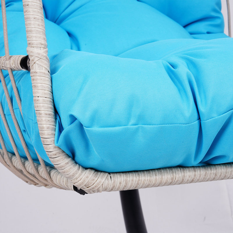 Fauteuil suspendu d'extérieur avec support, L 29,13 po x P 42,12 po, Gris clair / bleu
