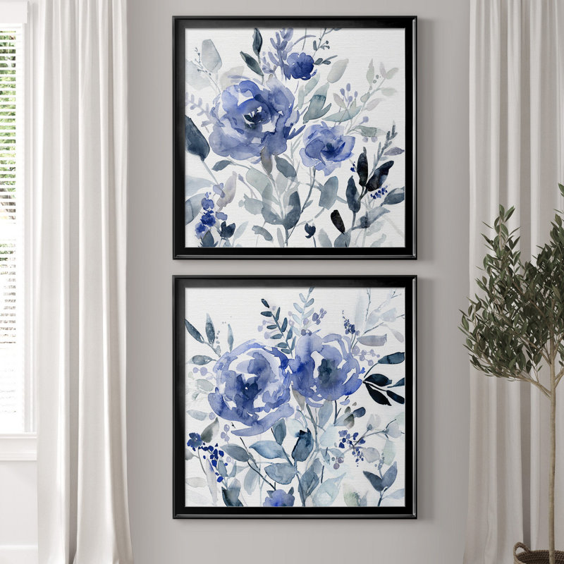Painters Garden I - Ensemble de 2 reproductions d'art sur toiles, H 17,5 po x l 35 po x P 1,5 po, Pas de tapis
