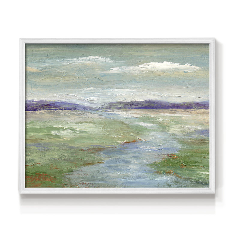 «Meadow Stream I», reproduction encadrée, H 11 po x l 14 po, Blanc