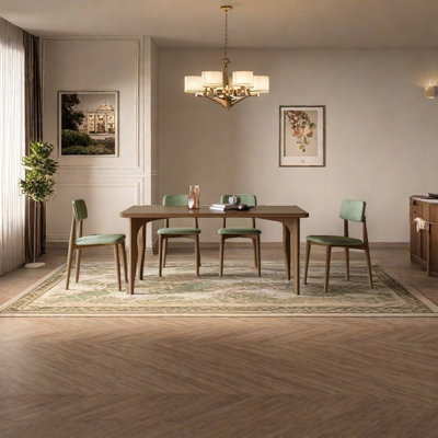 Ensemble de table de salle à manger simple en bois massif
