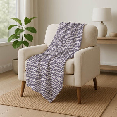 Addison Machine Washable Sherpa ASB925 Squares Throw Blanket