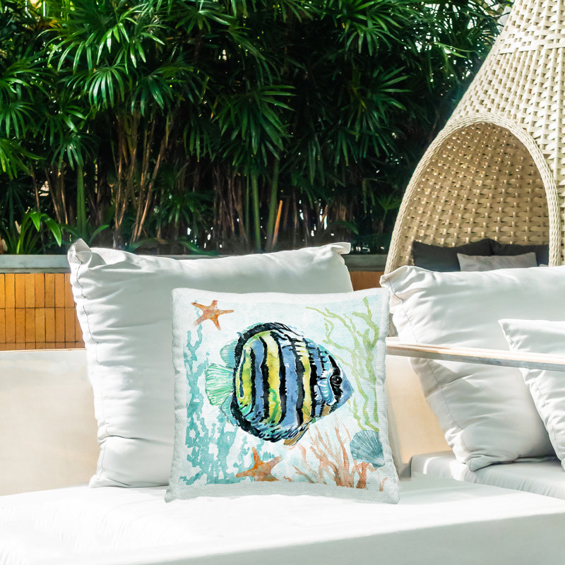 Coussin d'extérieur à imprimé tropical Tropical
