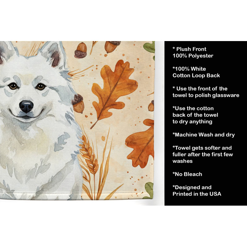 American Eskimo Heirloom Fall Kitchen Towel, American Eskimo