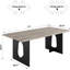 Table de salle à manger Modern Farmhouse, plateau rectangulaire en bois 71 po, pieds en métal robustes-562068440
