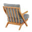Chaise d'appoint de style Mid-Century de style moderne 1pc avec finition naturelle en bois d'hévéa massif et coussin de siège confortable avec revêtement en chenille grise-1059540030-1059540031