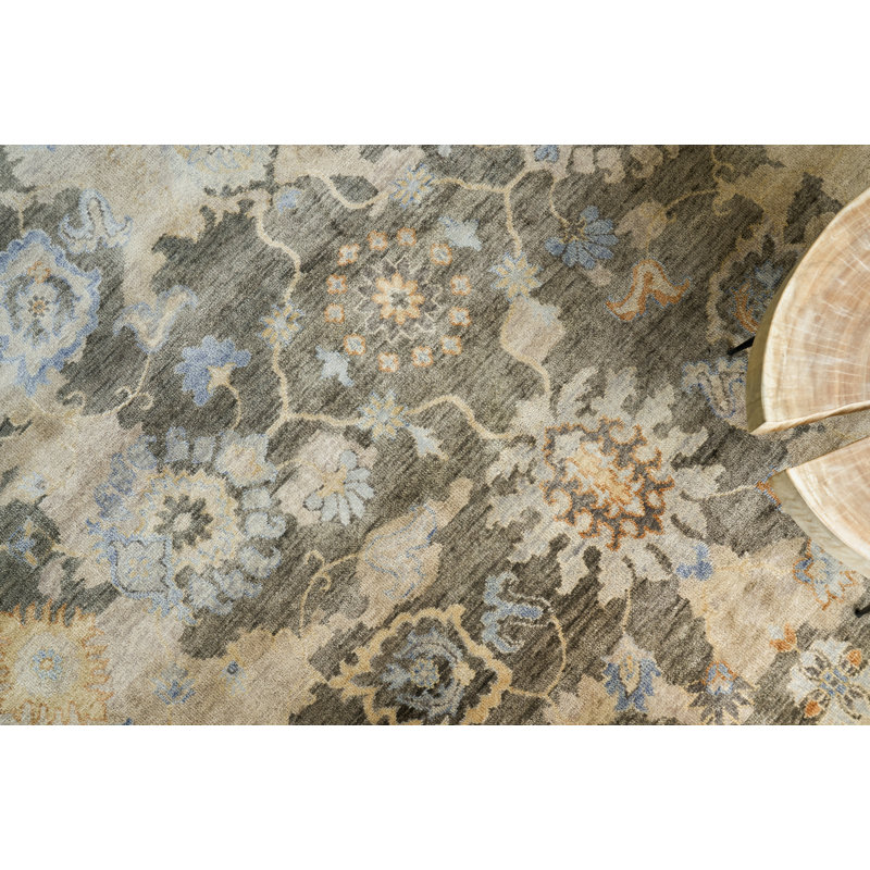 Essex Wool Damask Area Rug, Rectangle 8' x 10'