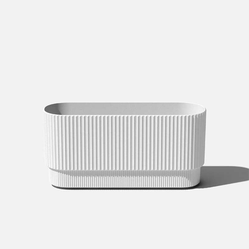 Demi Long Planter, White, 2
