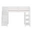 Lit mezzanine multifonctionnel avec tablettes intégrées, escalier de rangement, garde-robe compacte et système d'éclairage à DEL