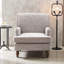 Fauteuil vintage rembourré en tissu de lin avec pieds en bois massif antique, fauteuil d'appoint, fauteuil pour salon, chambre à coucher, café-120200589