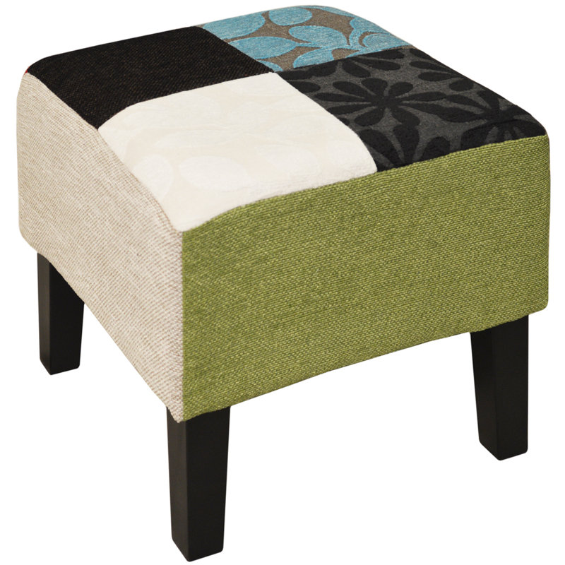 34.5cm Wide Square Floral Standard Ottoman