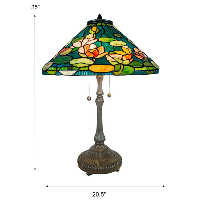 Lampe de table en laiton antique Himalaya 25 po