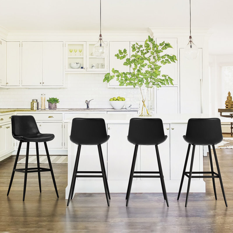 Tabouret de bar et de comptoir Rasnick, Noir, Tabouret de bar (siège d'une hauteur de 30 po)