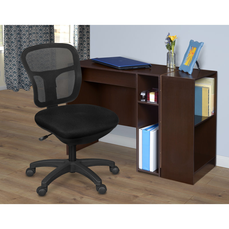 Chaise de bureau pivotante sans accoudoirs Harrison, Noir