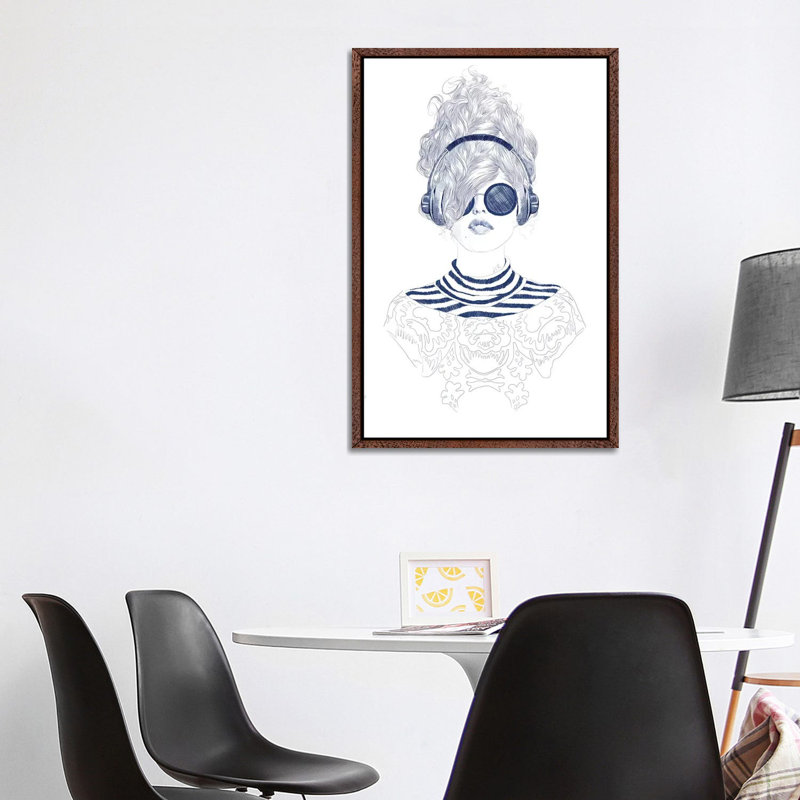 Groove Baby by Jenny Rome - Painting on Canvas, Classic Brown Wood Framed, 101.6 cm H x 66.04 cm W