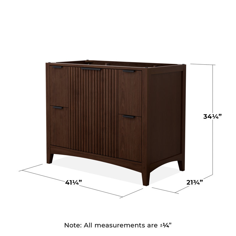 Palmilla 41.25" Freestanding Single Bathroom Vanity Base Only, Brown, Matte Black