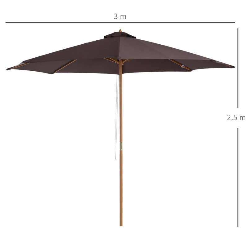 Lakewood 300cm Market Parasol, Coffee