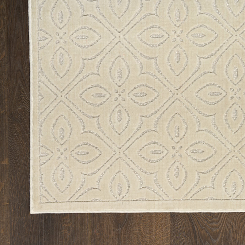 Tapis contemporain ivoire 2 pi x 3 pi Xheva, Rectangulaire 2 pi x 3 pi