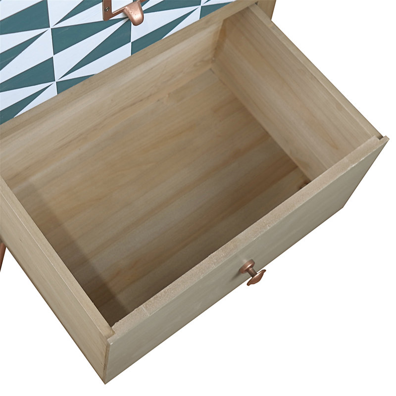 Table de chevet 2 tiroirs Grimbald en bronze / brun