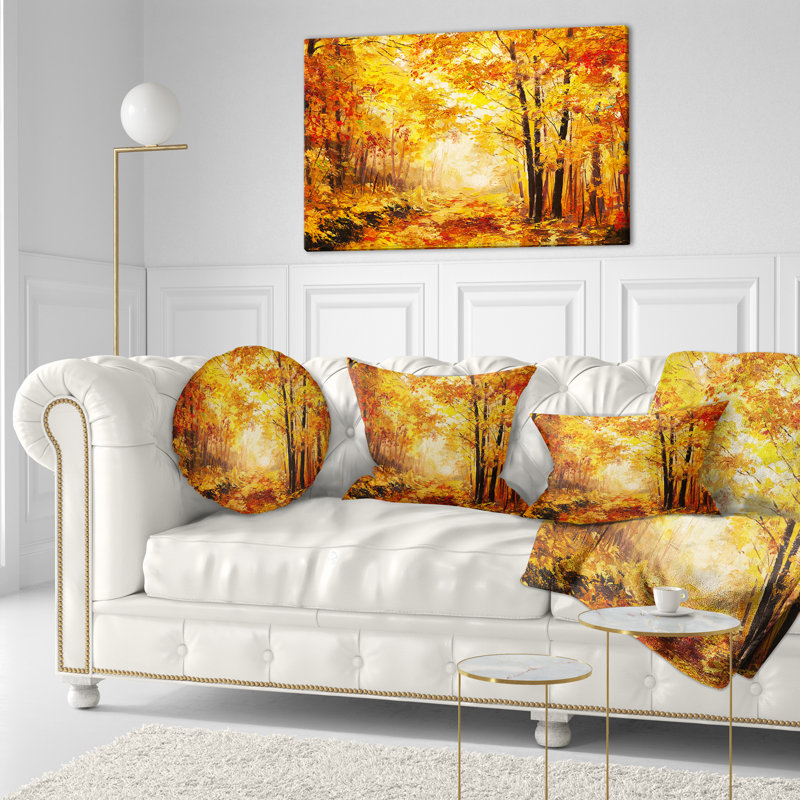Forêt d'automne - reproduction sur toile tendue, H 12 po x l 20 po