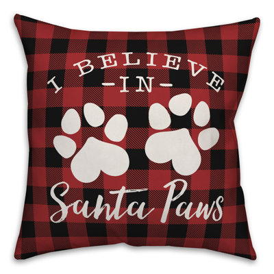  I Believe in Santa Paws Throw Pillow Cover