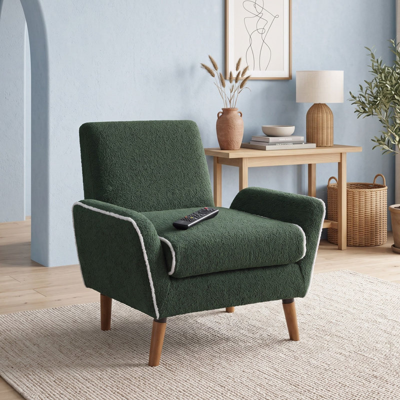 Fauteuil d'appoint rembourré avec pieds, Green