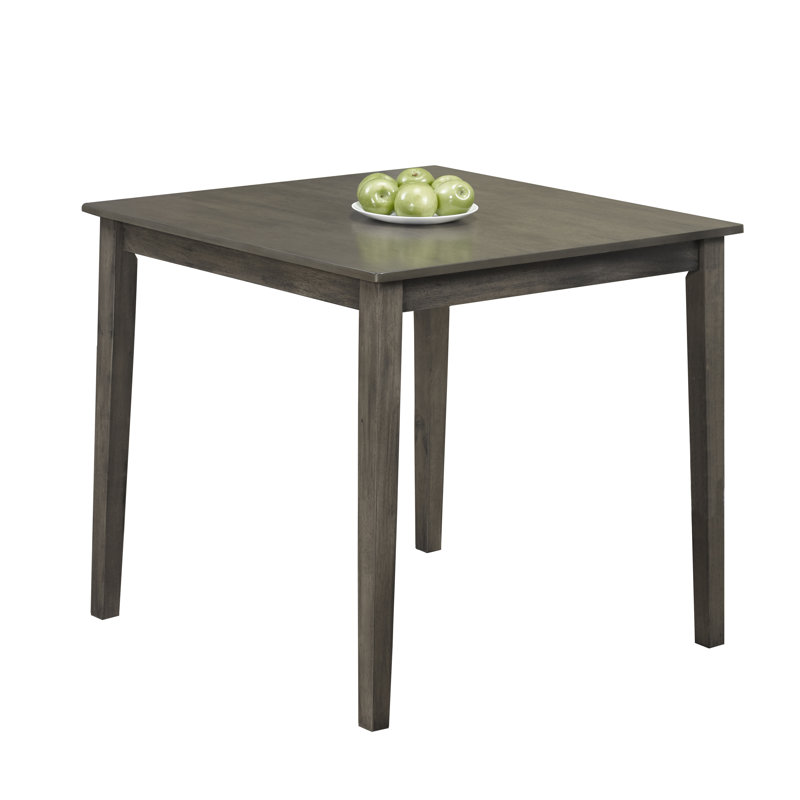 Table de salle à manger carrée en bois massif, table de cuisine compacte grise pour petits espaces, moderne traditionnel, gris