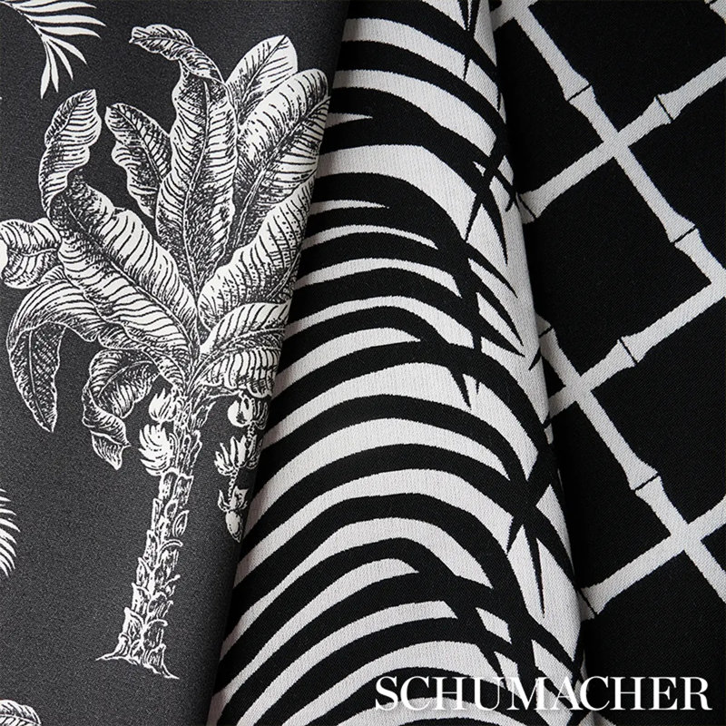 Grand Palms Indoor/Outdoor Fabric, Black