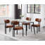 Maelynn Dining room chairs made of PU leather with metal legs, brown